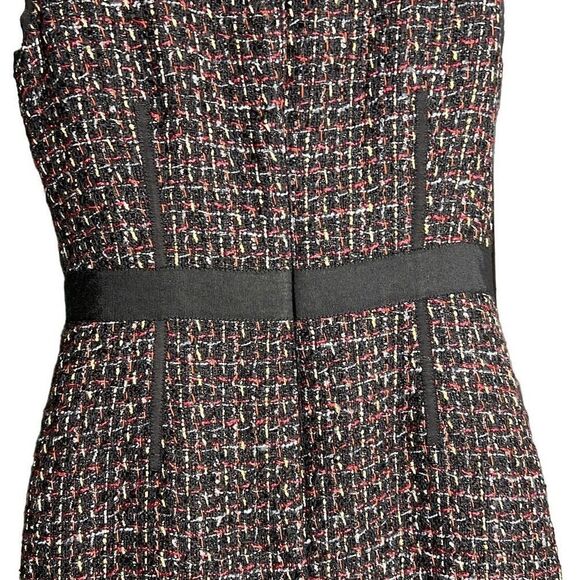 Talbots Women's Sleeveless Tweed Career Black Yellow Red Sheath Dress Size 6 - Picture 4 of 8
